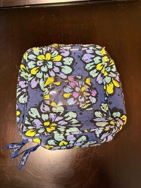 Vera Bradley Navy Floral Quilted Cosmetic Pouch